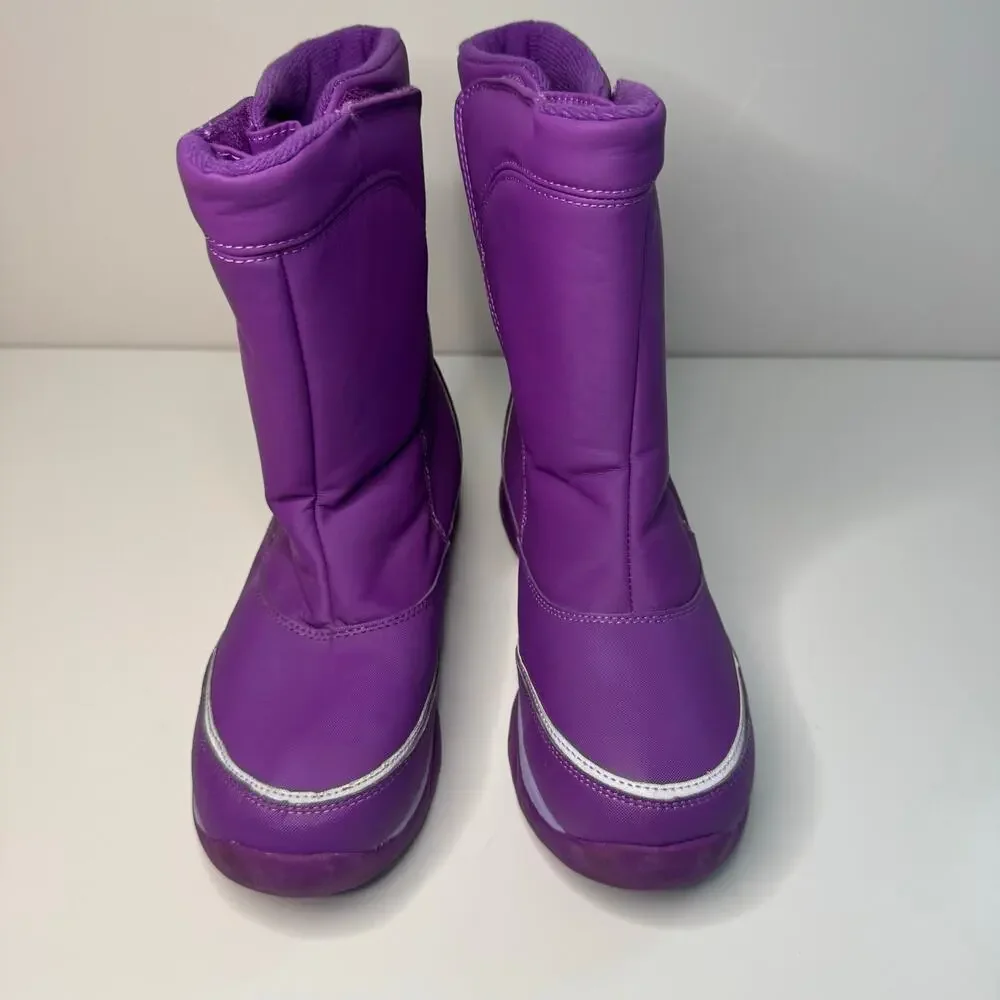 Lands End Girls Purple Waterproof Snow Boots Size 6M Youth Insulated Winter